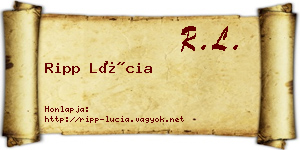 Ripp Lúcia névjegykártya